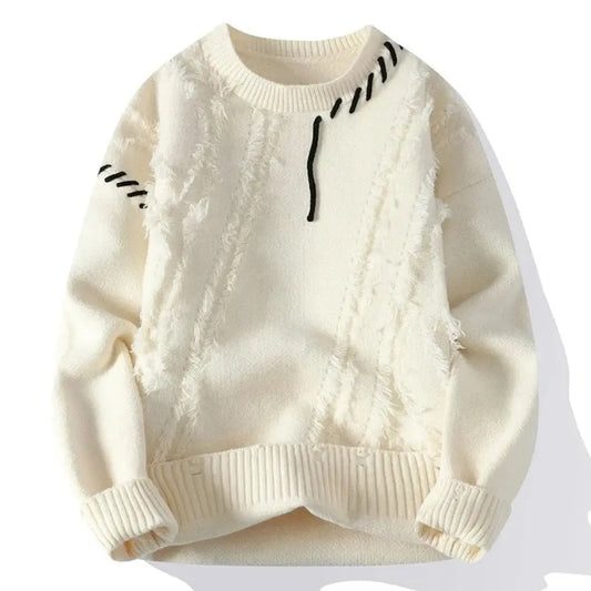 Lhuella | Men’s Loose-Fit Patchwork Sweater