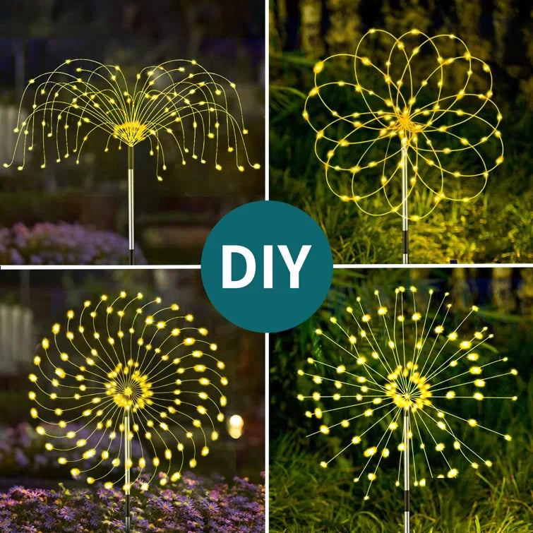 Orthorun | 4-Piece Solar Firework Garden Lights – Weatherproof LED Decorative Stakes for Garden & Patio
