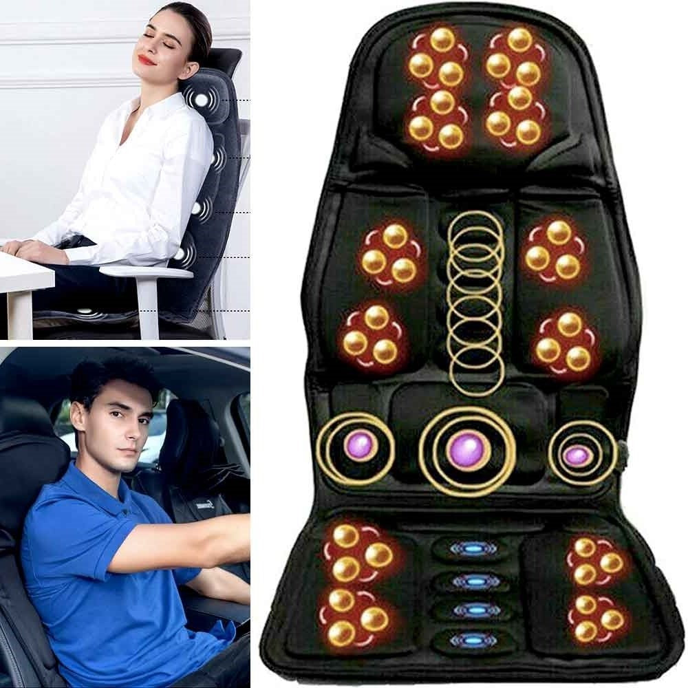 8 Mode Massage Chair Pad With Heated Back Neck Cushion For Car & Home - Orthorun