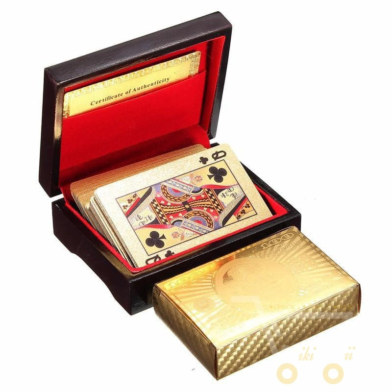 Orthorun | 24K Gold Plated Playing Cards with Wooden Storage Box