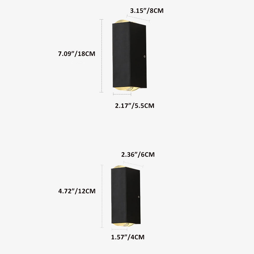 Orthorun | Modern Waterproof LED Outdoor Wall Light – Rectangular Up/Down Aluminum Fixture