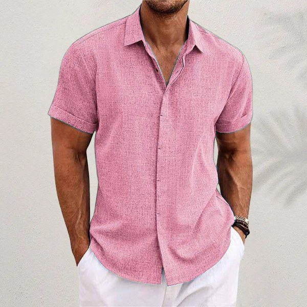 Oliveros | Men’s Short-Sleeve Cotton-Linen Shirt
