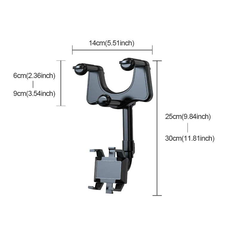 360° Rotating Multifunctional Car Mirror Phone Holder - Orthorun