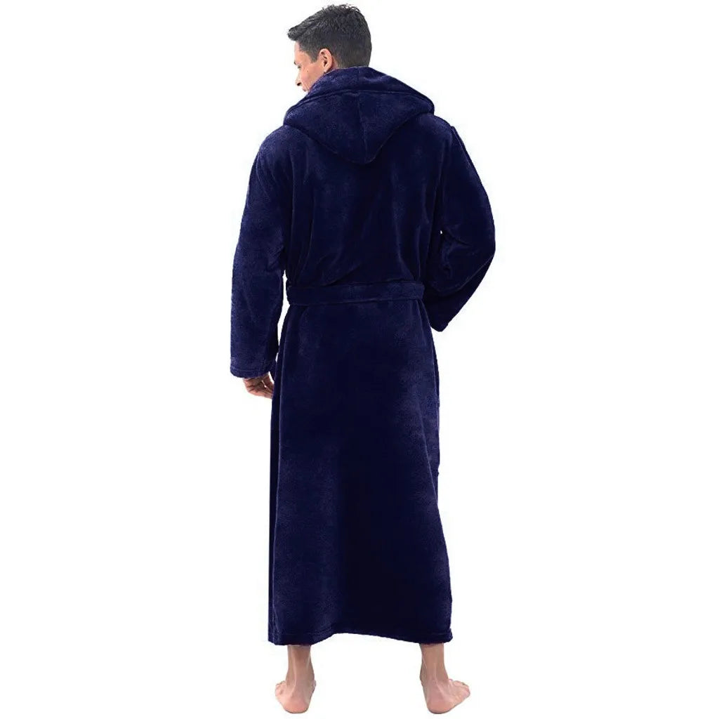 Orthorun | HoodedChill – Cozy Bathrobe for Men – Soft Cotton Robe with Hood