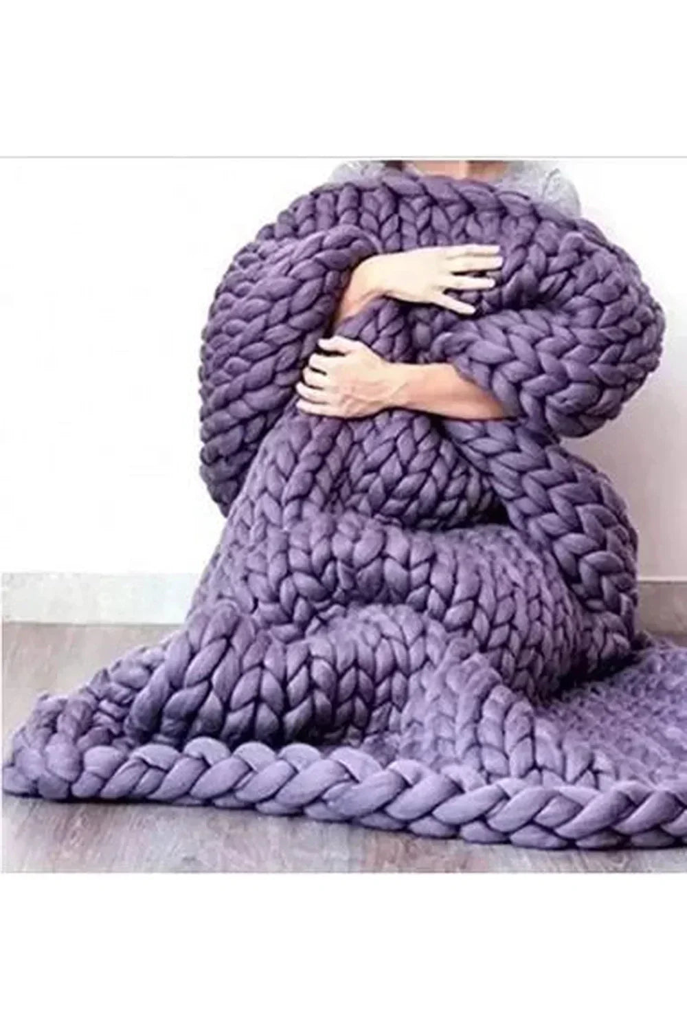 Orthorun | Cozy Knit Chunky Blanket – Thick Handmade Throw for Couch & Bed