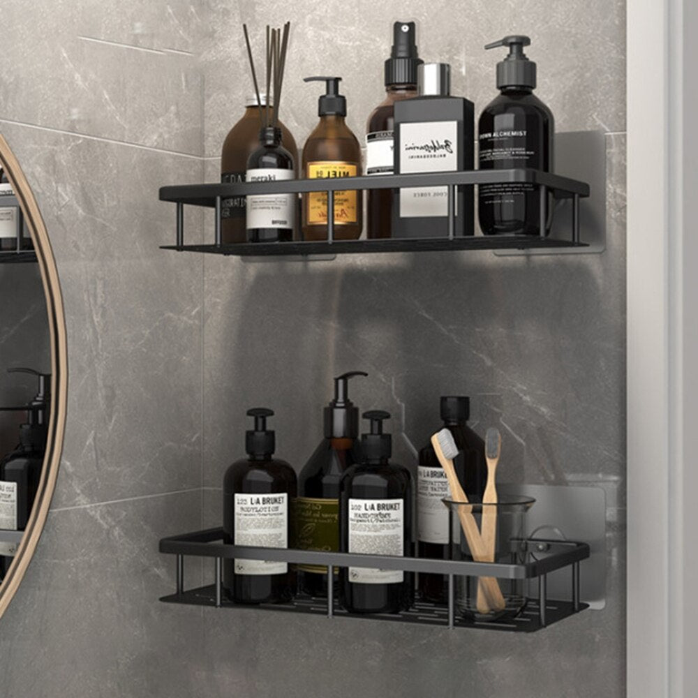 Orthorun | Metal Suction Cup Bathroom Shelves – No-Drill Rustproof Storage Rack for Shower