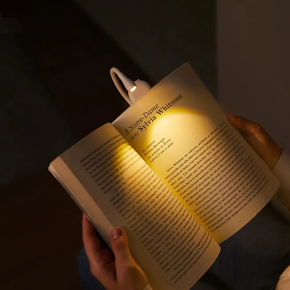 Orthorun | Mini Book Light - Portable Clip-On Night Light with USB Charging, Dimmable LED