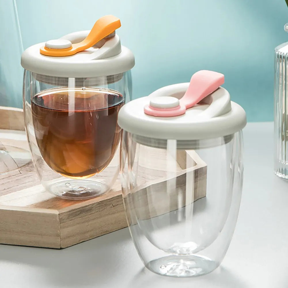 Orthorun | Leak-Proof Double Wall Glass Transparent Mug