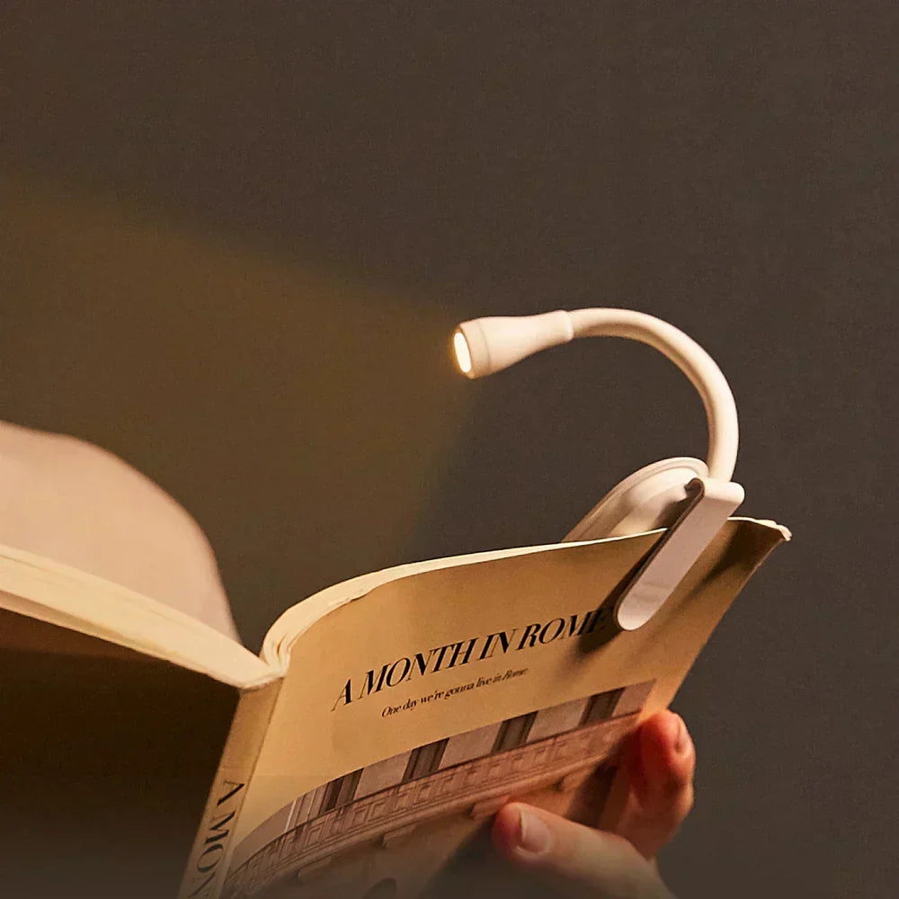 Orthorun | Mini Book Light - Portable Clip-On Night Light with USB Charging, Dimmable LED