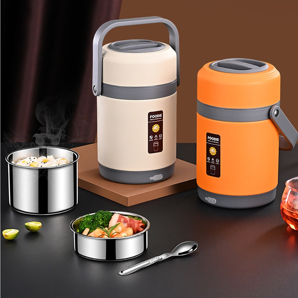 Orthorun | USB Heated Lunch Box – 304 Stainless Steel Portable Food Warmer for Work & Travel