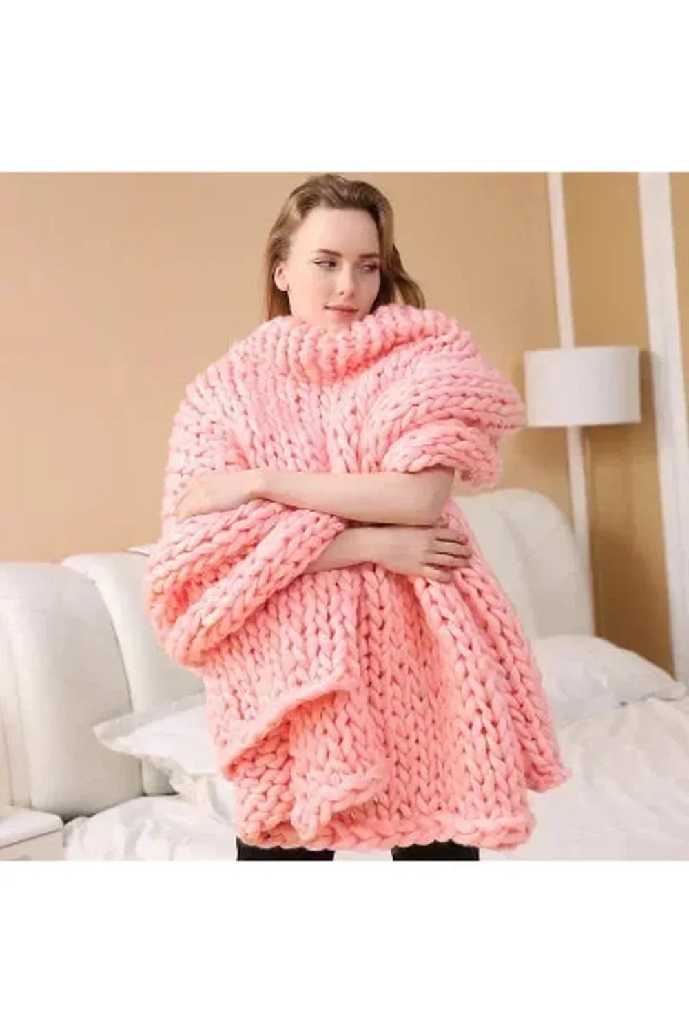 Orthorun | Cozy Knit Chunky Blanket – Thick Handmade Throw for Couch & Bed
