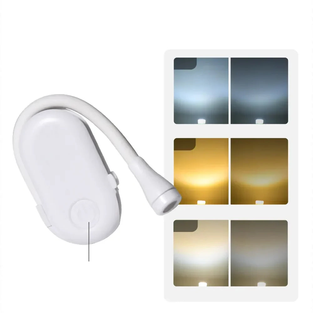 Orthorun | Mini Book Light - Portable Clip-On Night Light with USB Charging, Dimmable LED