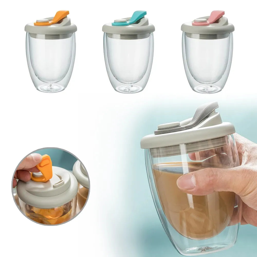 Orthorun | Leak-Proof Double Wall Glass Transparent Mug