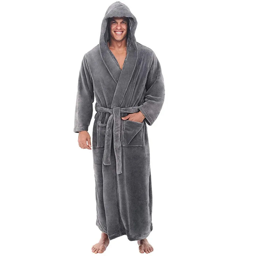 Orthorun | HoodedChill – Cozy Bathrobe for Men – Soft Cotton Robe with Hood