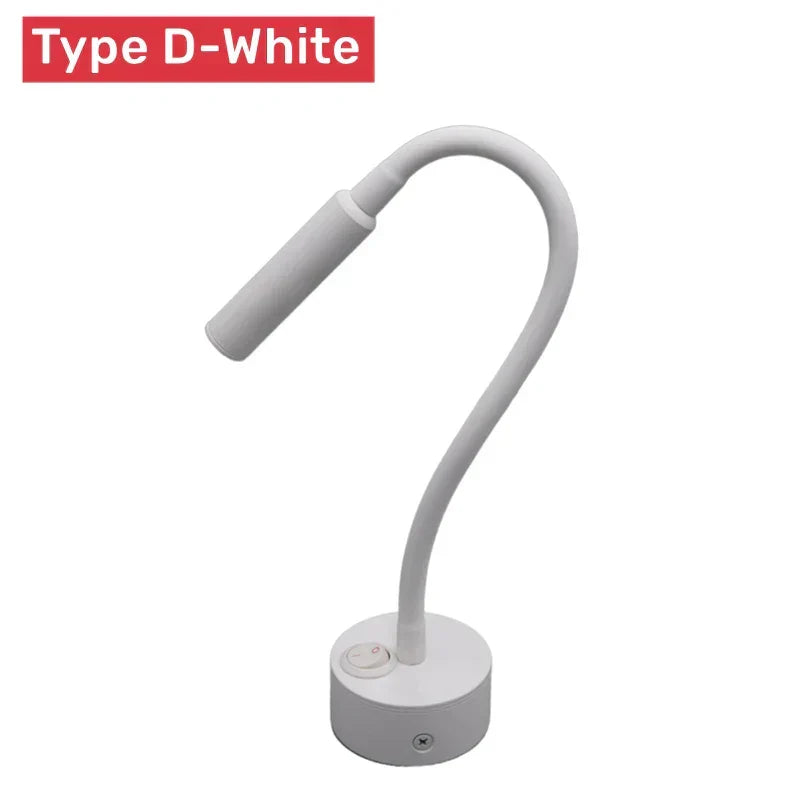 Orthorun | Modern Flexible LED Reading Wall Lamp with Switch - 1W/3W