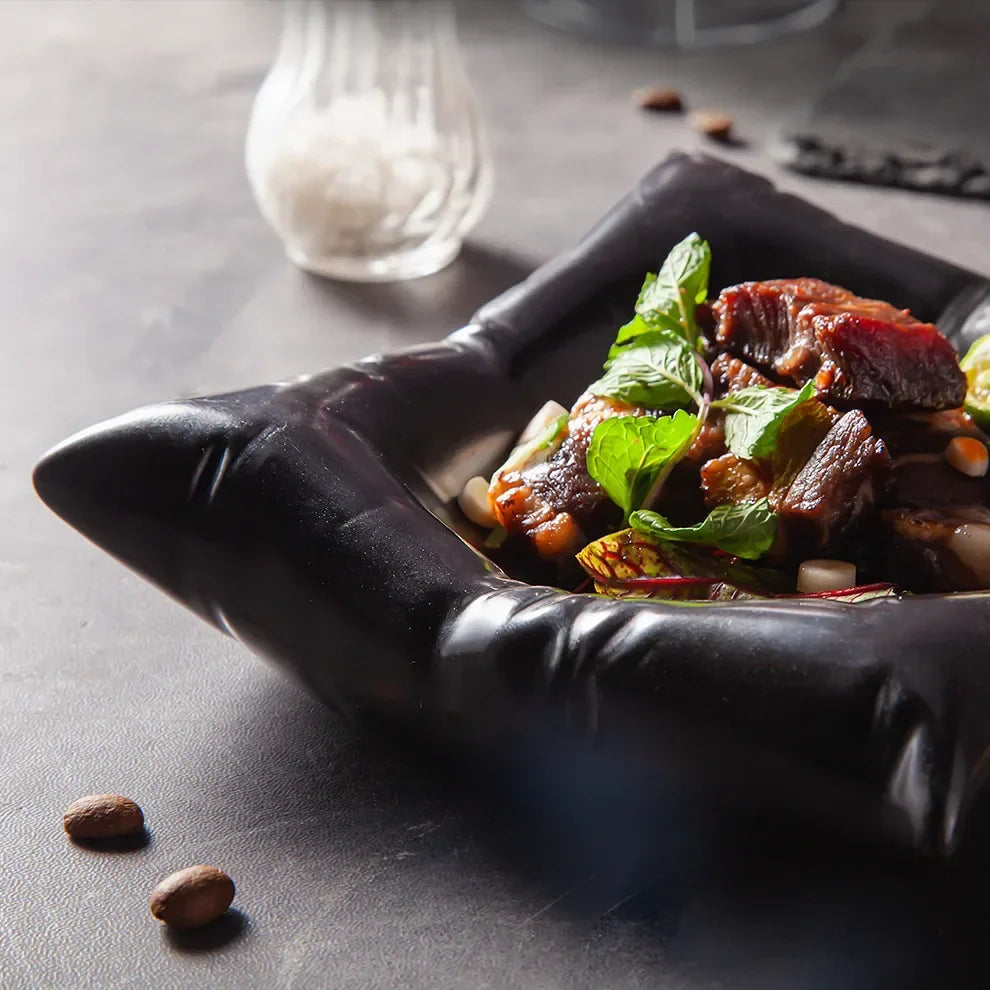 Orthorun | Ceramic Artistic Pillow Shape Food Plate