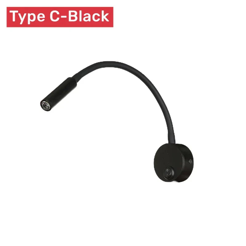 Orthorun | Modern Flexible LED Reading Wall Lamp with Switch - 1W/3W