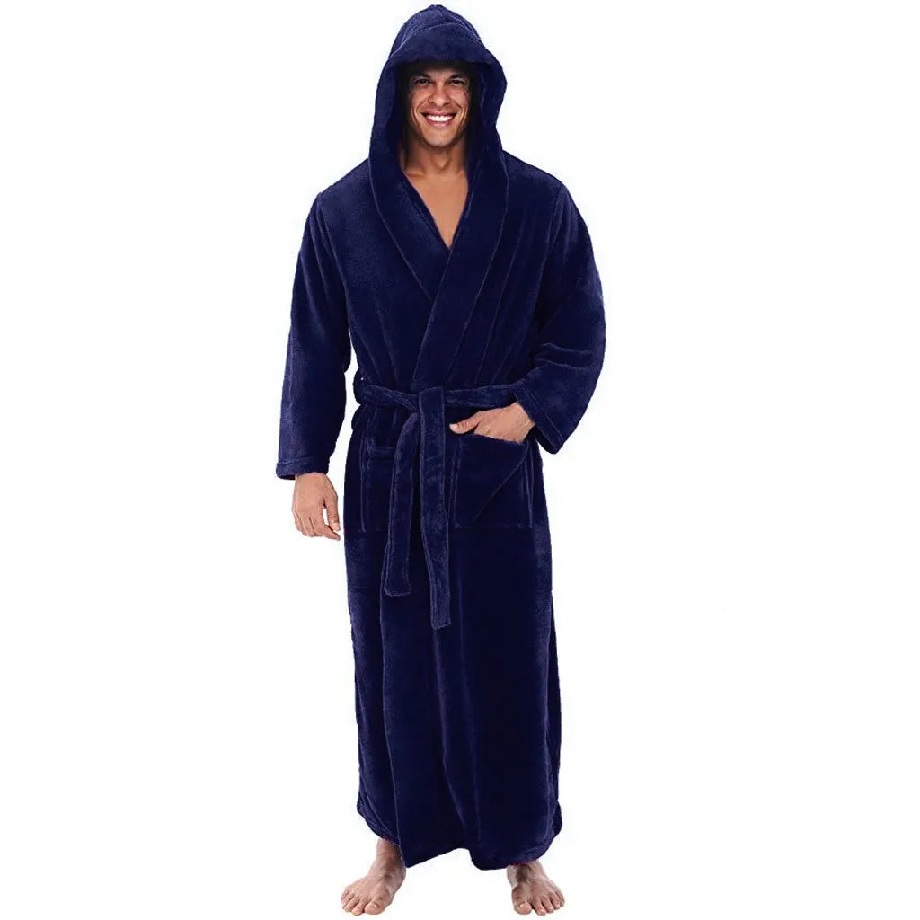 Orthorun | HoodedChill – Cozy Bathrobe for Men – Soft Cotton Robe with Hood