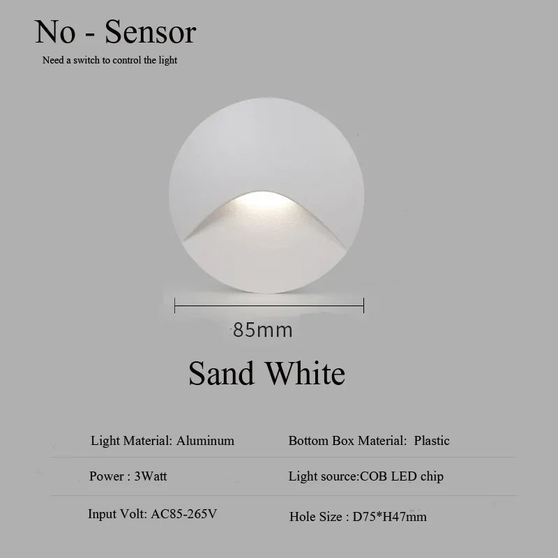 Orthorun | Modern Waterproof IP65 LED Recessed Wall Lamp – 3W Embedded Step & Staircase Balcony Light
