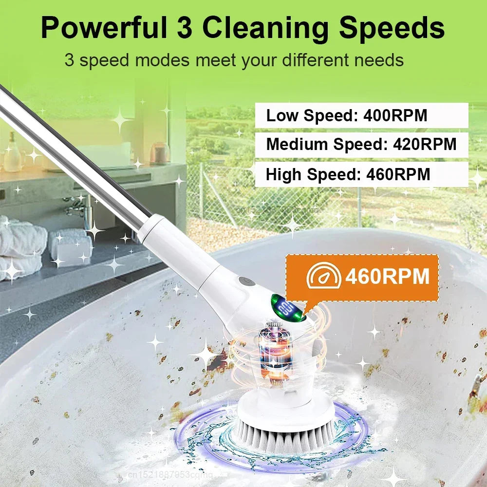 Orthorun | 8-in-1 Multifunctional Electric Cleaning Brush – Wireless & Rotating for Bathroom, Kitchen & Windows