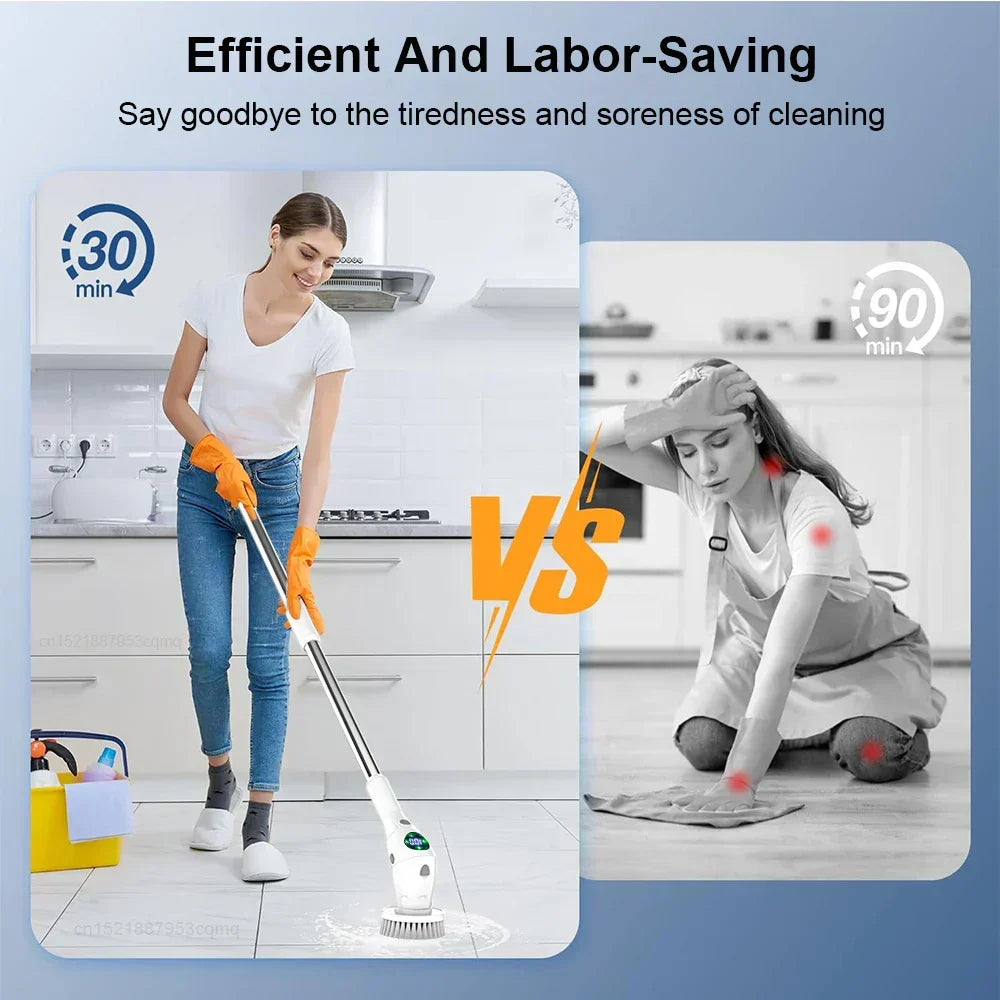 Orthorun | 8-in-1 Multifunctional Electric Cleaning Brush – Wireless & Rotating for Bathroom, Kitchen & Windows