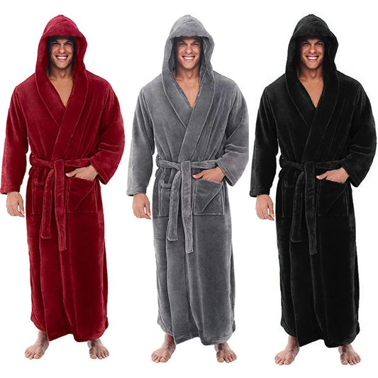 Orthorun | HoodedChill – Cozy Bathrobe for Men – Soft Cotton Robe with Hood