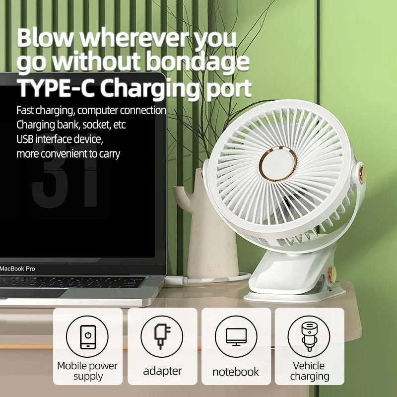 Orthorun | Multi-Angle Outdoor Clip-On Rechargeable Cooling Fan