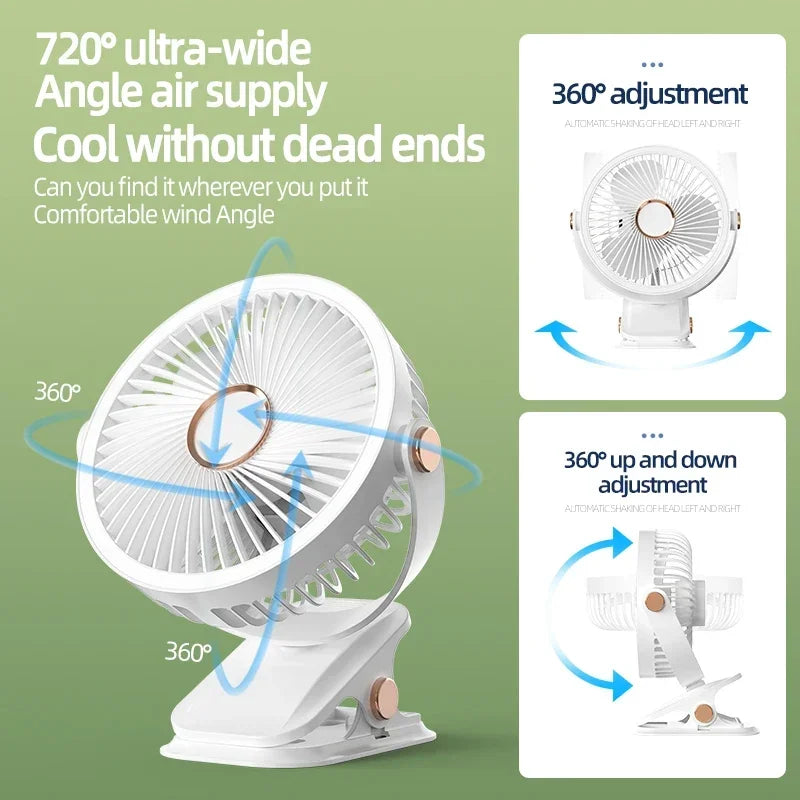 Orthorun | Multi-Angle Outdoor Clip-On Rechargeable Cooling Fan