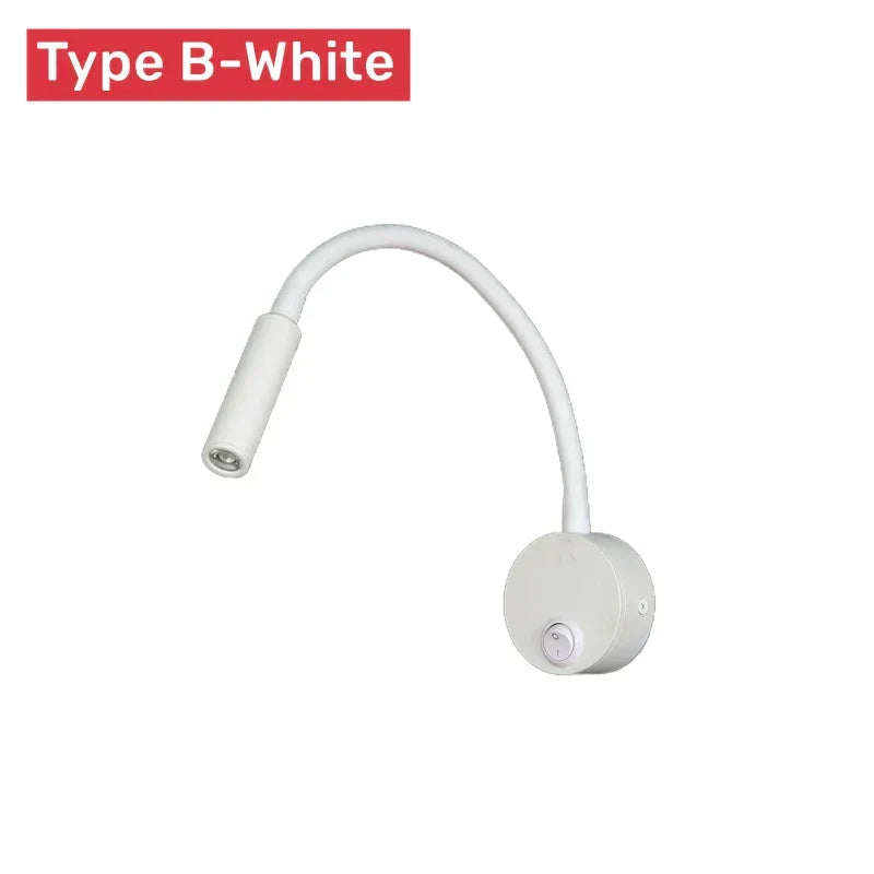 Orthorun | Modern Flexible LED Reading Wall Lamp with Switch - 1W/3W