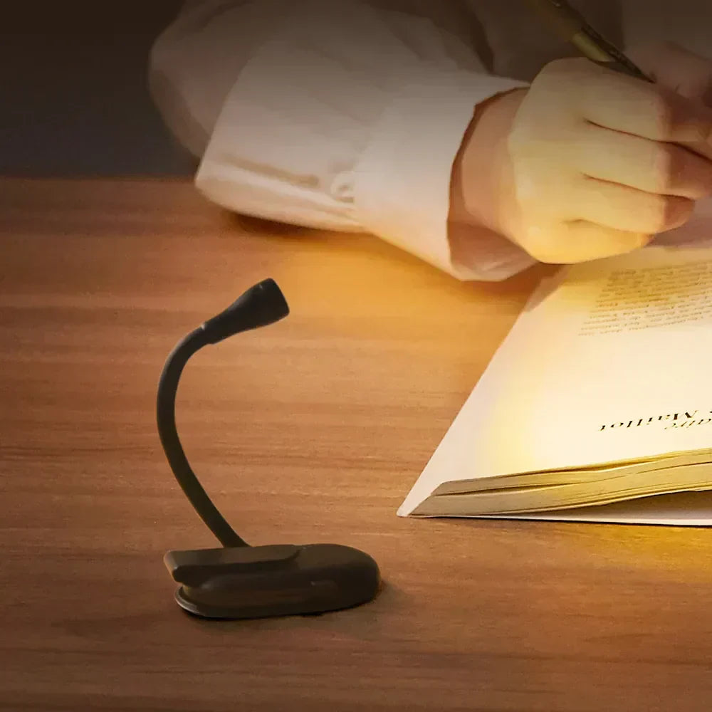 Orthorun | Mini Book Light - Portable Clip-On Night Light with USB Charging, Dimmable LED