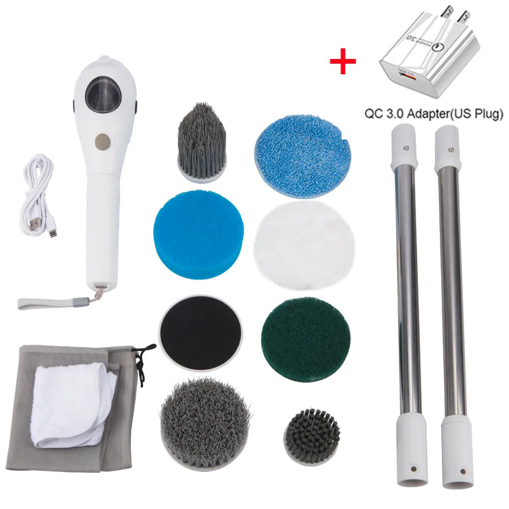Orthorun | 8-in-1 Multifunctional Electric Cleaning Brush – Wireless & Rotating for Bathroom, Kitchen & Windows