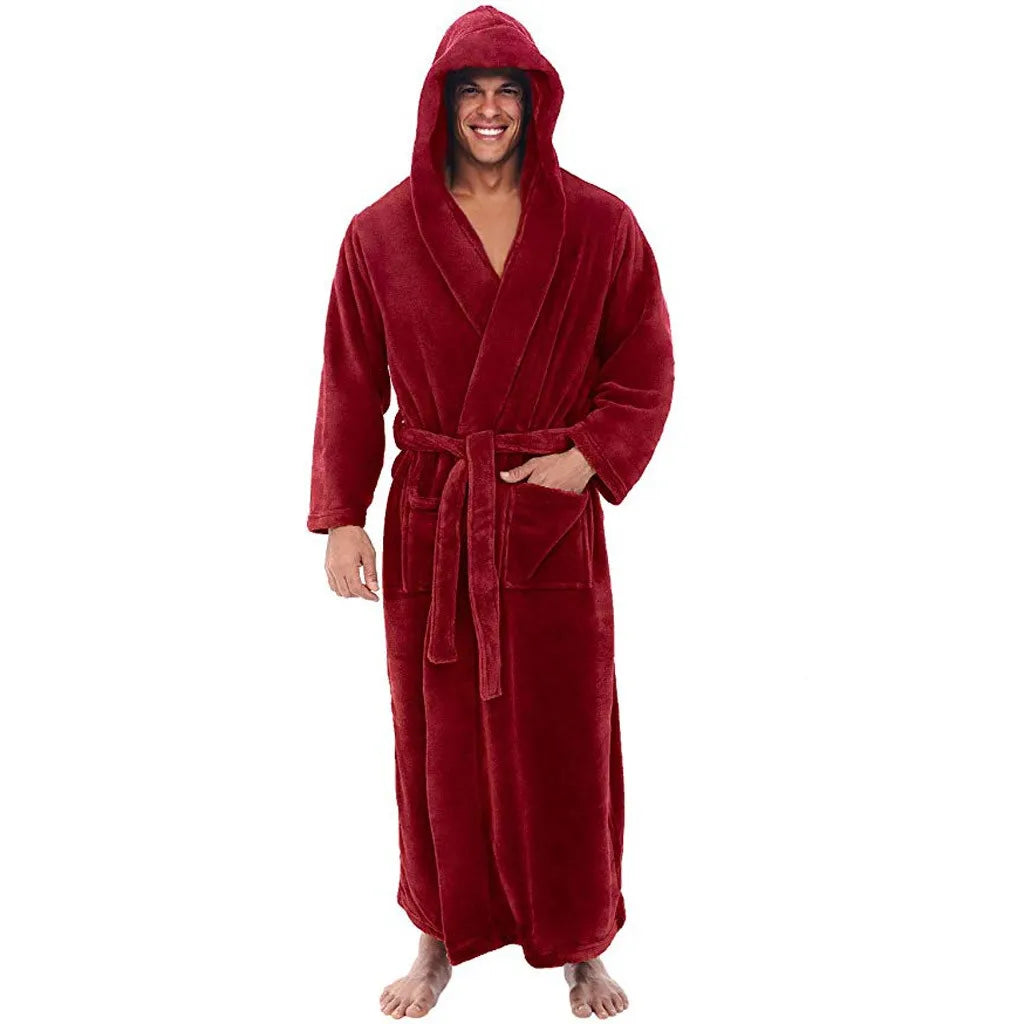 Orthorun | HoodedChill – Cozy Bathrobe for Men – Soft Cotton Robe with Hood