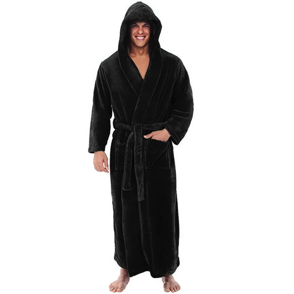 Orthorun | HoodedChill – Cozy Bathrobe for Men – Soft Cotton Robe with Hood