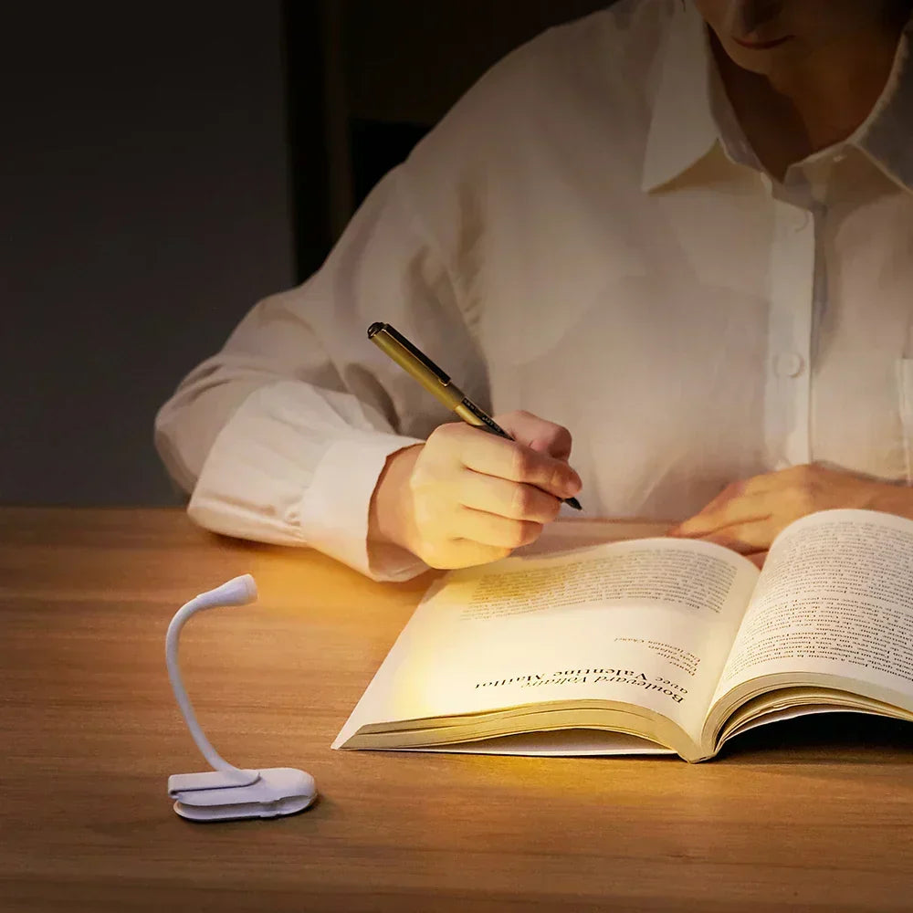 Orthorun | Mini Book Light - Portable Clip-On Night Light with USB Charging, Dimmable LED