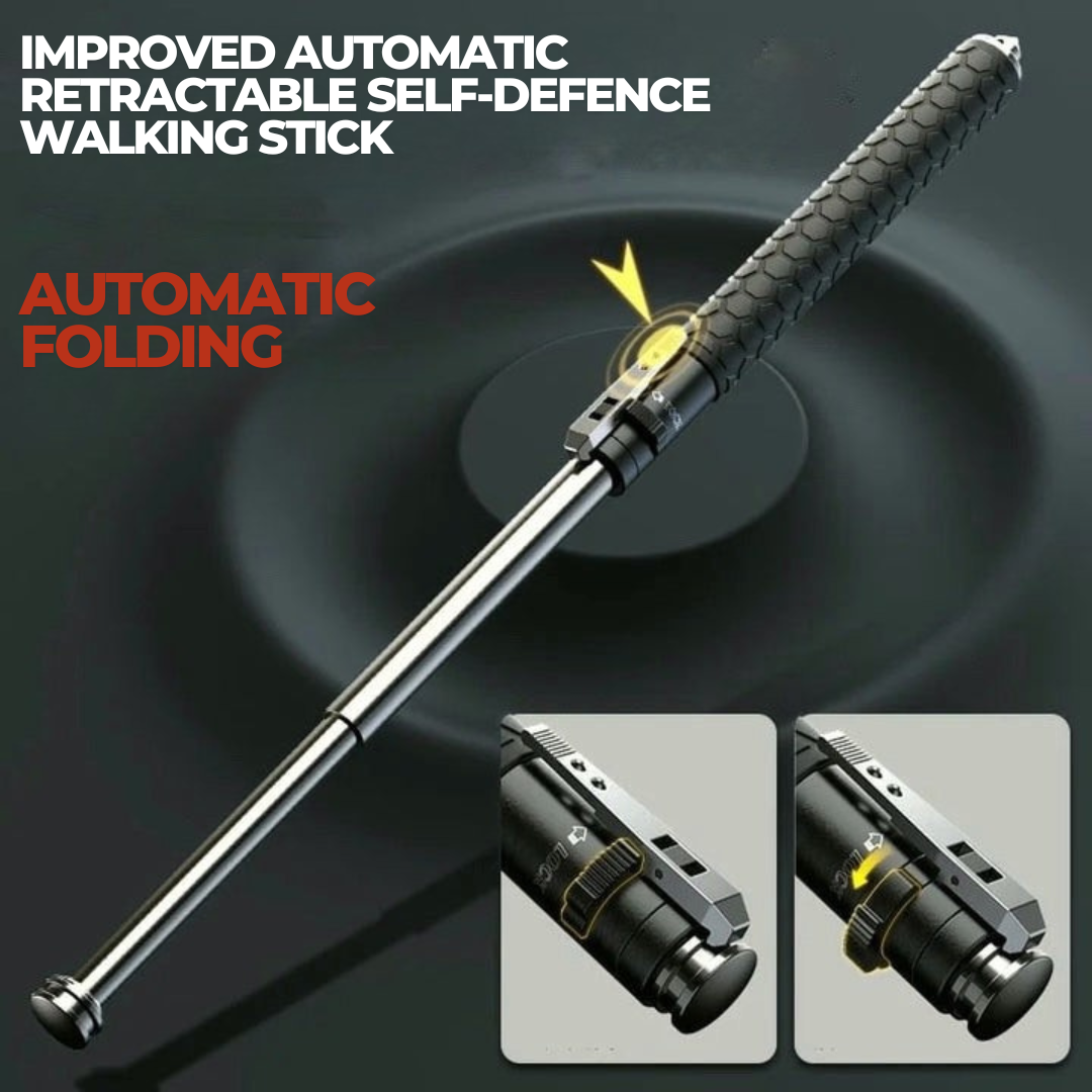 Orthorun | Automatic Self Defense Walking Stick for Hiking & Urban Safety – Tactical Hiking Staff