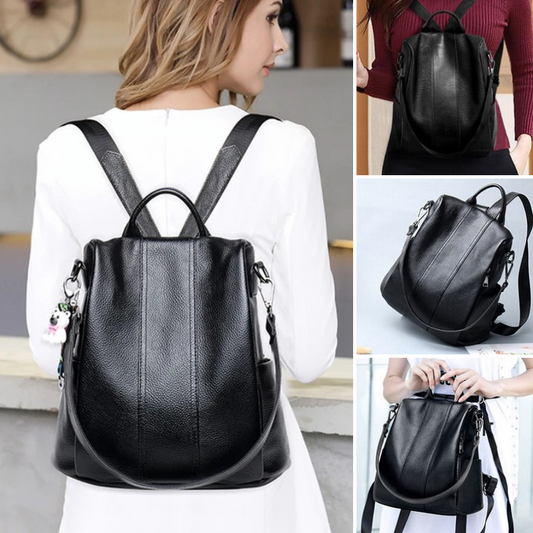Orthorun | Theft-Resistant Leather Backpack – Anti-Theft Travel Bag for Men & Women