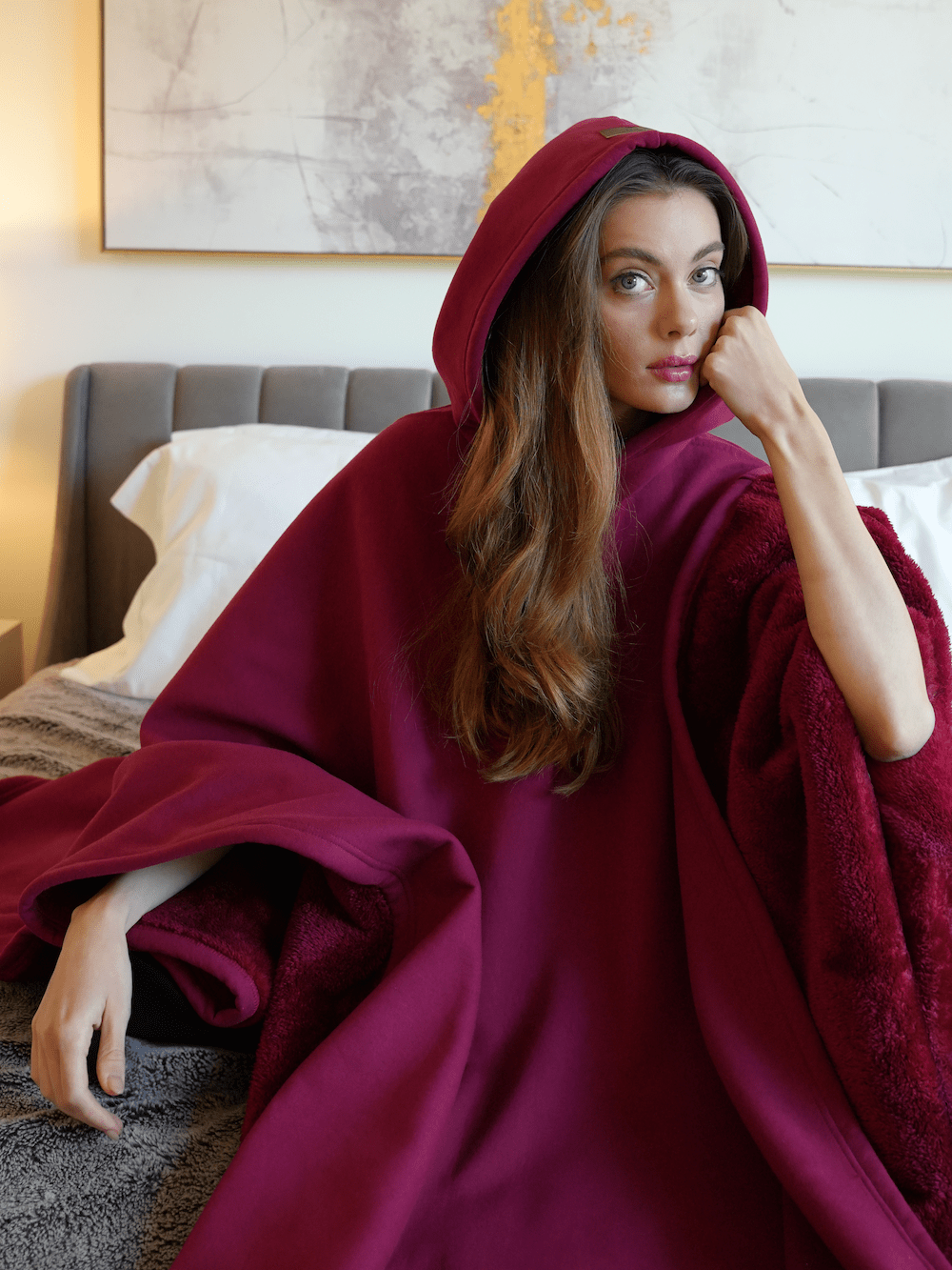 Orthorun | Weighted Cloak Hoodie – Sensory-Friendly Cotton Hoodie with Faux Fur Lining, Cozy Oversized Comfort