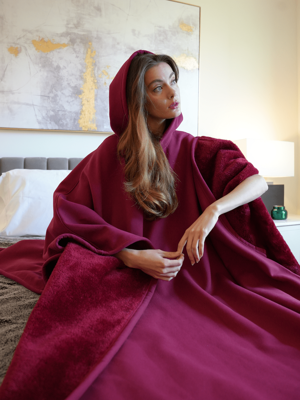 Orthorun | Weighted Cloak Hoodie – Sensory-Friendly Cotton Hoodie with Faux Fur Lining, Cozy Oversized Comfort