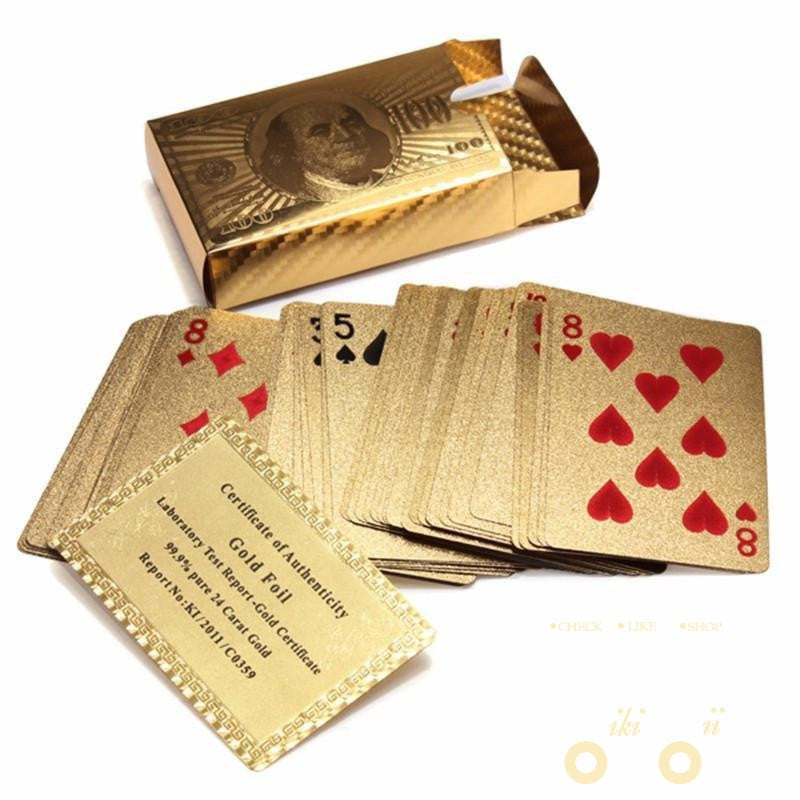 Orthorun | 24K Gold Plated Playing Cards with Wooden Storage Box
