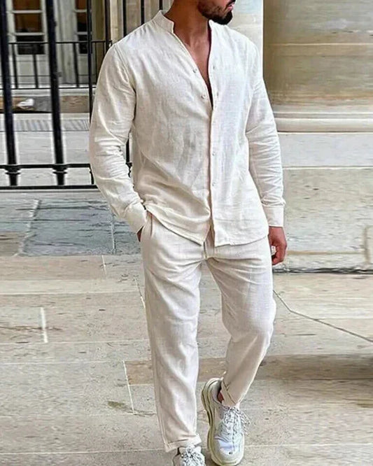 Zaine | Men’s Two-Piece Cotton Set – Relaxed Summer Elegance