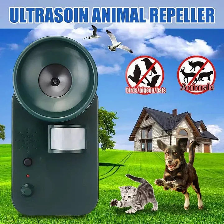 5000sqft 9v Dc Ultra Sonic Cordless Pest Animal Repeller Outdoor Safely Repel Various Animal - Orthorun