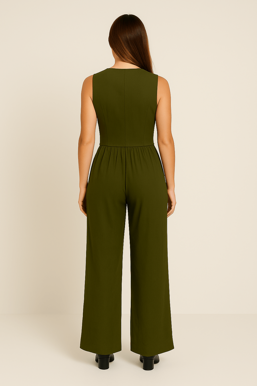 Yveline | Women’s Linen Vest & Wide‑Leg Trousers Set