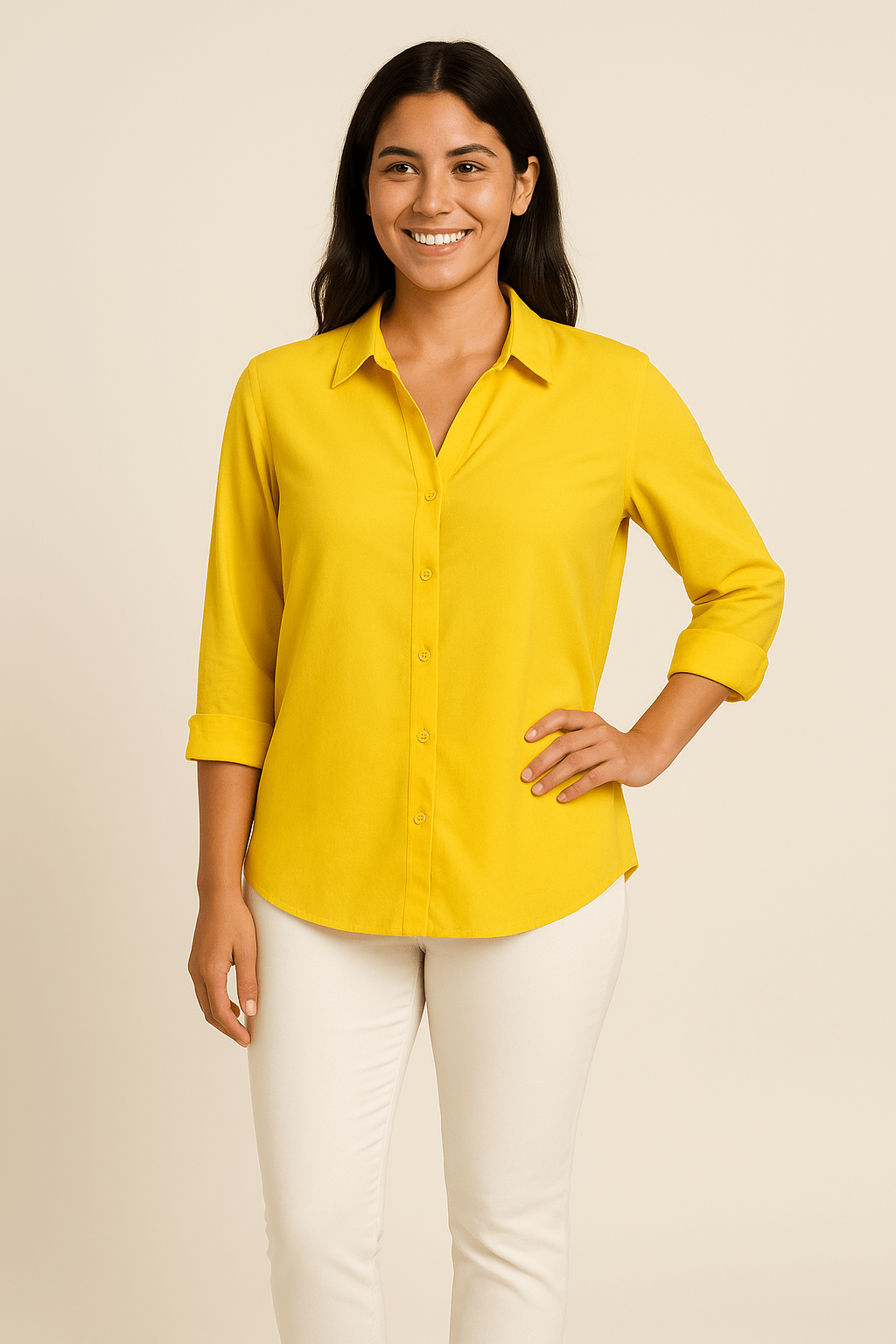 Yalina | Women’s Satin Blouse – Elegant Draped Finish