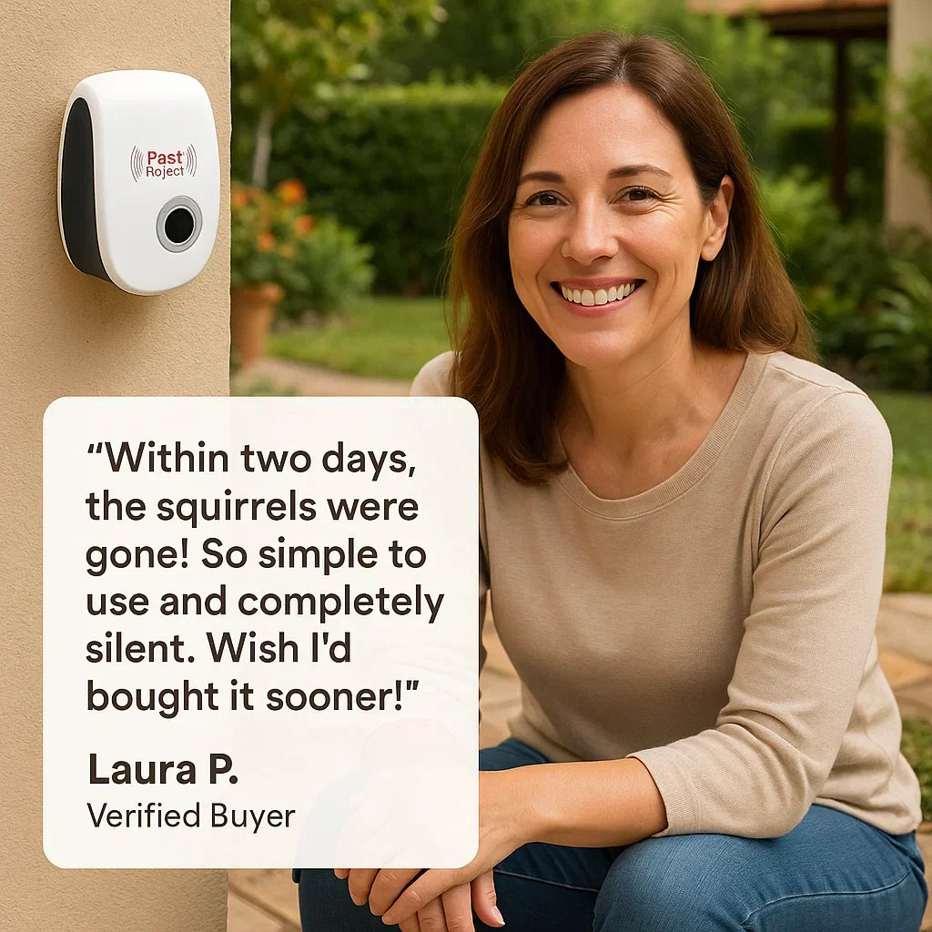 Orthorun | Ultrasonic Squirrel Repeller Device – Effective Pest Control to Deter Squirrels in 48 Hours for Gardens & Yards
