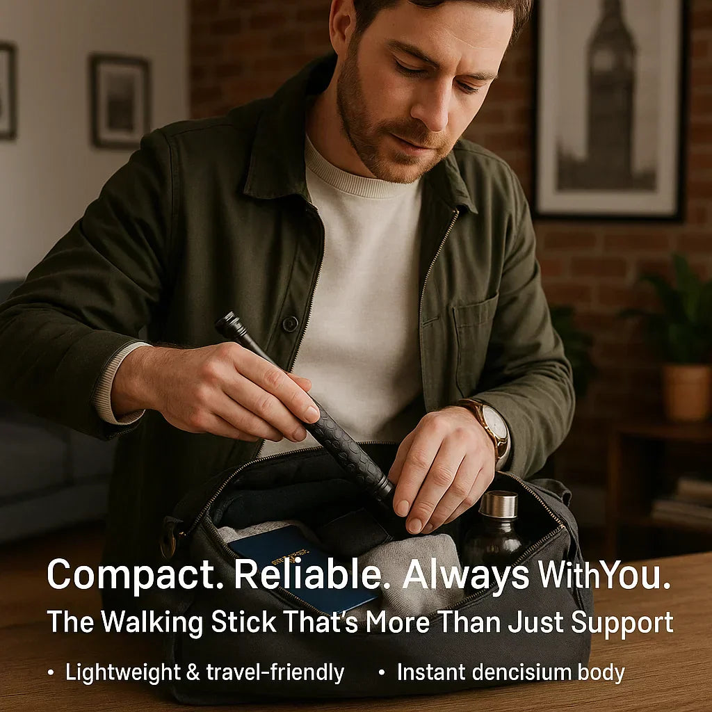 Orthorun | Automatic Self Defense Walking Stick for Hiking & Urban Safety – Tactical Hiking Staff