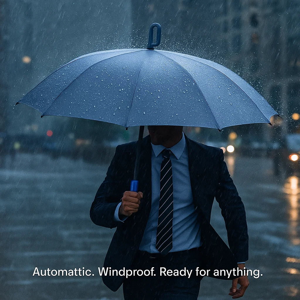 Orthorun | Wind-Resistant Automatic Folding Umbrella – Compact & Durable with Large Buckle Handle