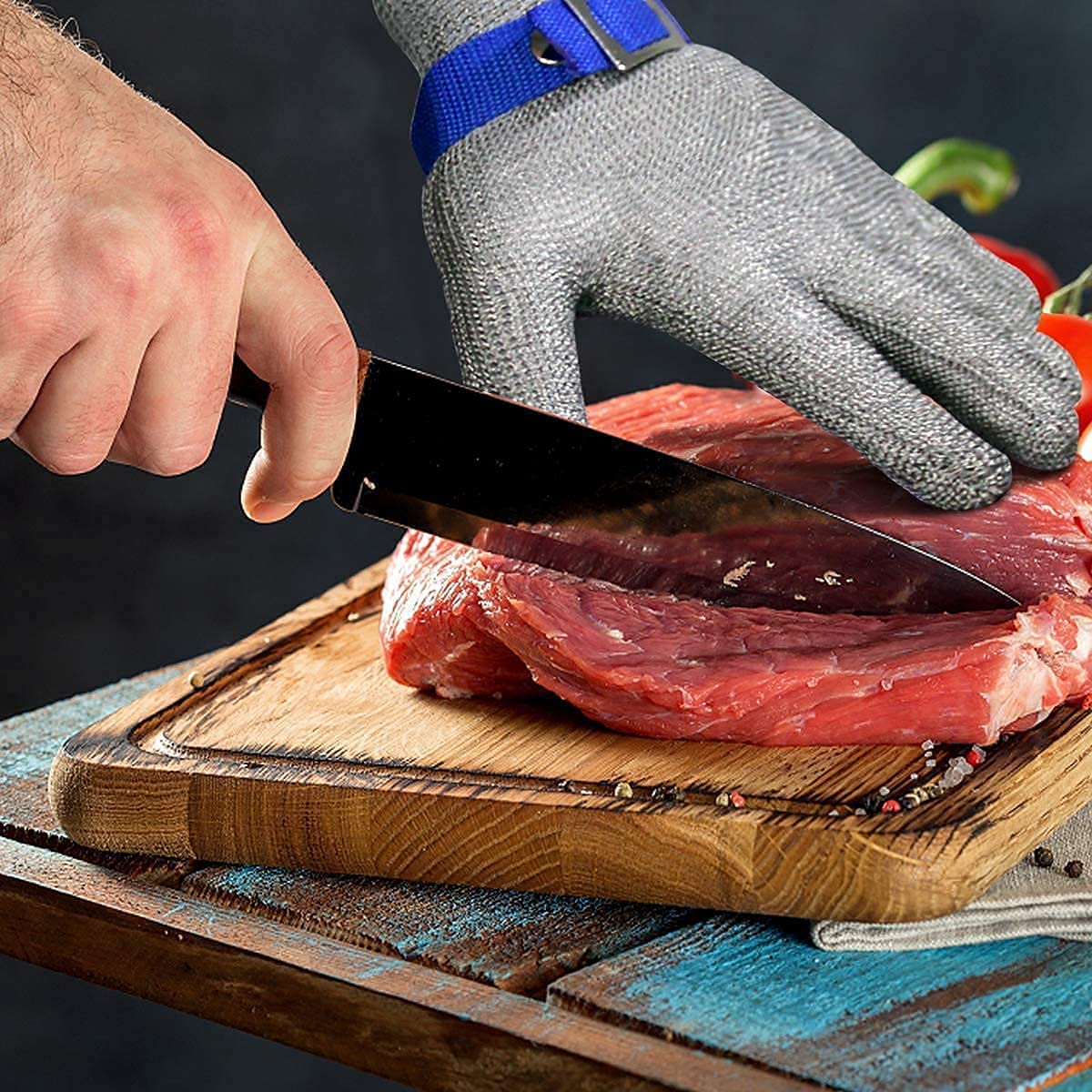 Orthorun | Food Grade Stainless Steel Mesh Metal Glove – Cut Resistant Safety Glove for Kitchen