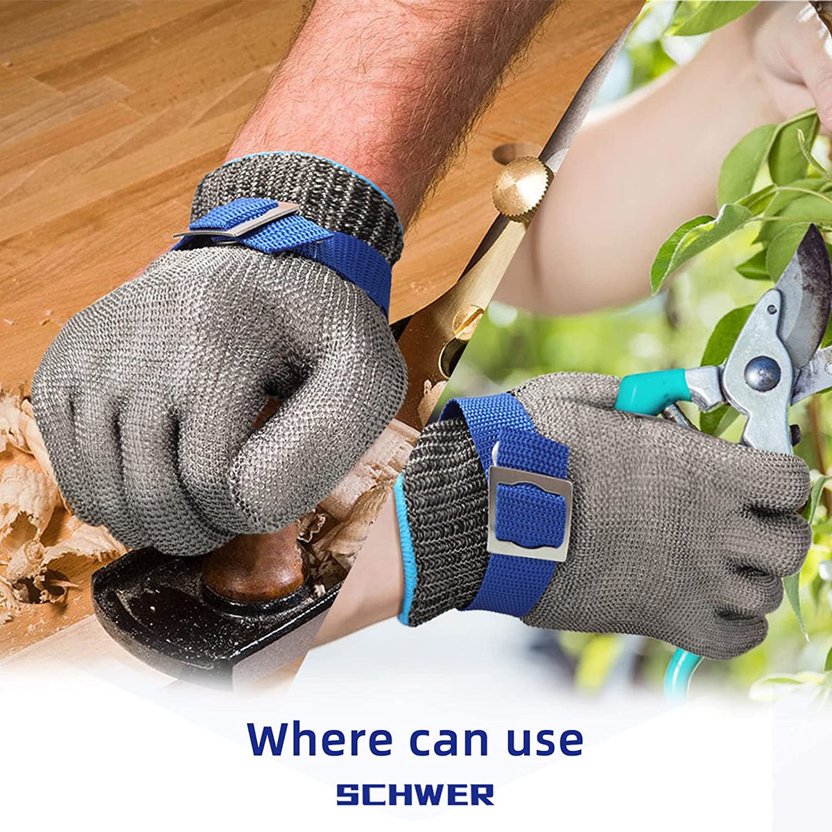 Orthorun | Food Grade Stainless Steel Mesh Metal Glove – Cut Resistant Safety Glove for Kitchen
