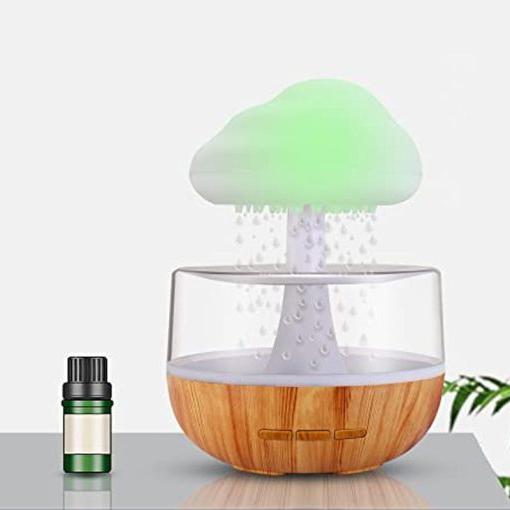 2-in-1 Desk Light Humidifier Rain Cloud Aromatherapy Essential Oil Zen Diffuser & Raining Cloud Night Light Mushroom Lamp - Orthorun