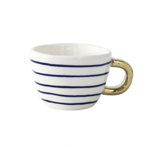 Orthorun | Abstract Geometric Pattern Cup with Gold Handle